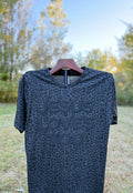 HENENI ISAIAH 6:8 Black Leopard Puff Print Tee